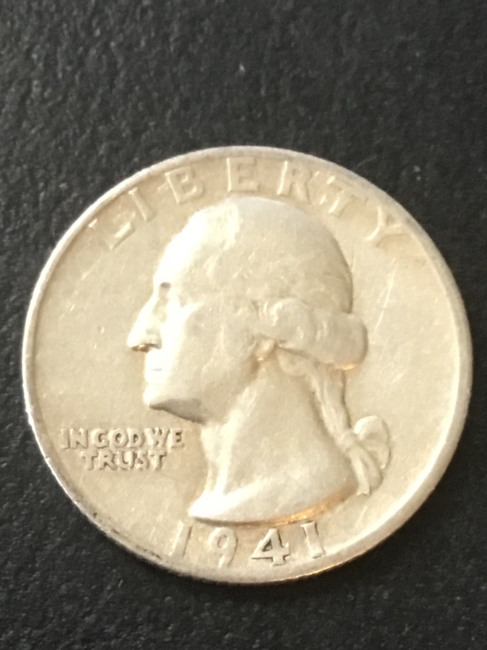 1941 S Quarter 90% Silver==nice one==circulated